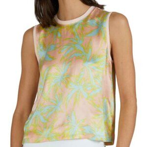 Palm Tree Tropical Silk Top